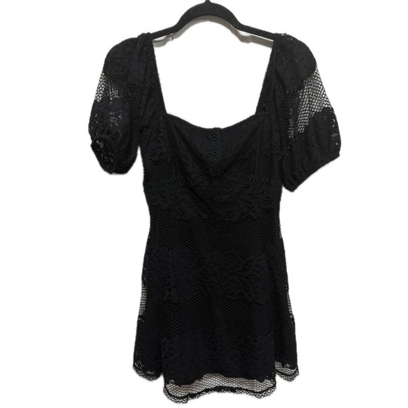 Free People Be Your Baby Lace Overlay Mini Black Dress Size XS NWT Revolve - Picture 3 of 7